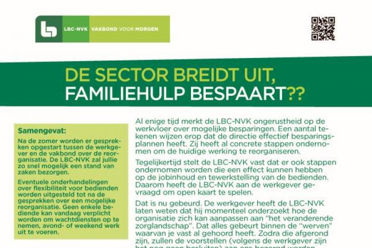 De sector breidt uit, Familiehulp bespaart?