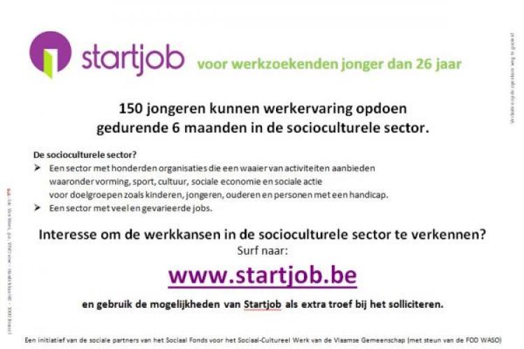 Startjob voor 150 jongeren in socioculturele sector