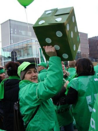 Fotoreportage actie voor nieuwe sociale akkoorden non-profit in Leuven