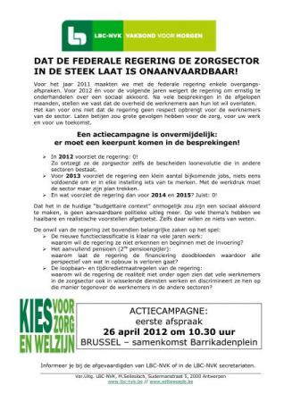 LBC-NVK organiseert actie voor sociale akkoorden federale non-profit op 26 april