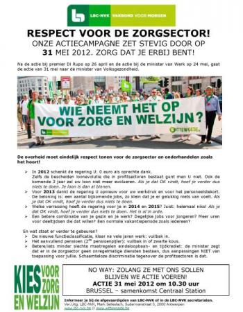 LBC-NVK voert op 31 mei opnieuw actie voor uw akkoord
