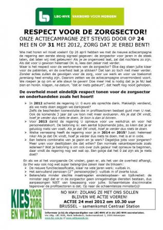 LBC-NVK organiseert acties voor sociaal akkoord federale non-profit op 24 en 31 mei