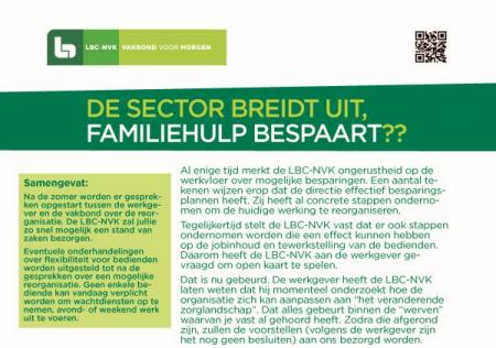 De sector breidt uit, Familiehulp bespaart?